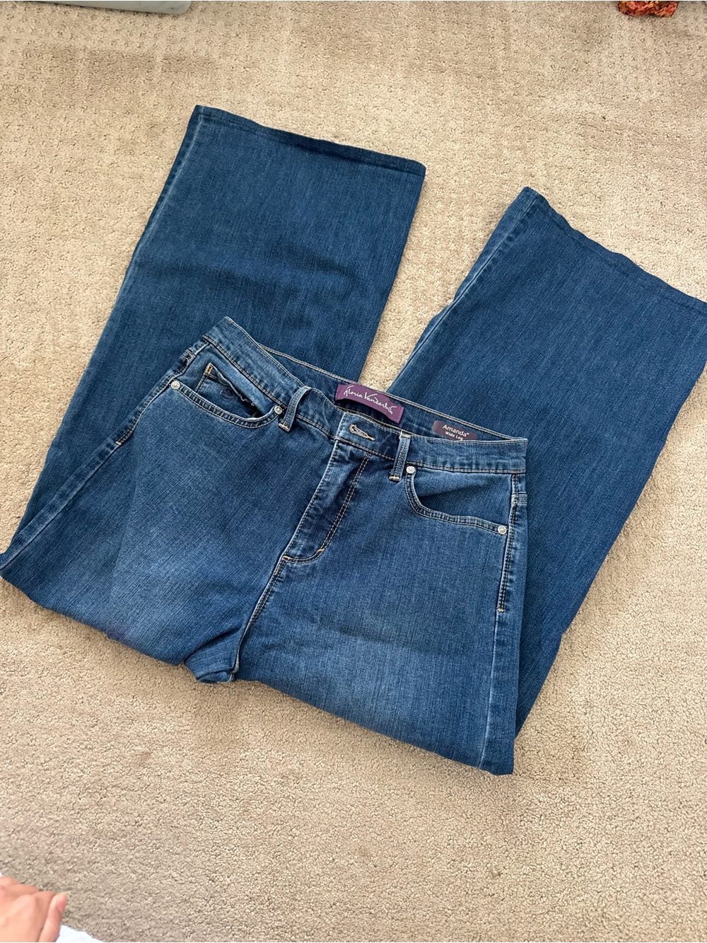 Gloria Vanderbilt Blue Amanda Wide Leg Jeans